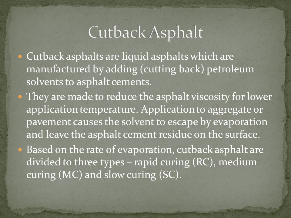 Rapid Curing Cutback Bitumen